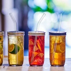 12-Pack Disposable Glass Straw,Size 8.5''x10 MM,Including 6 Straight And 6 Bent With 2 Cleaning Brush- Perfect For Smoothies, Tea, Juice 15 12-Pack Disposable Glass Straw,Size 8.5''x10 MM,Including 6 Straight And 6 Bent With 2 Cleaning Brush- Perfect For Smoothies, Tea, Juice -KitchenAid Shop 51kNiyTW8EL