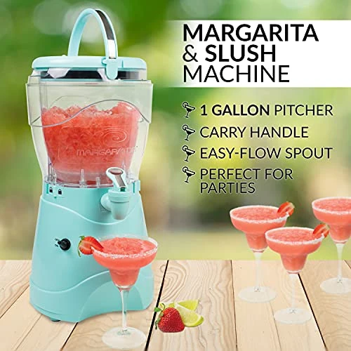 128-Ounce Margarita Maker & Slushie Machine, Makes One Gallon Frozen Drinks, Stainless Steel Flow Spout And Carry Handle, Creamy Texture, Double Insulated, Easy Clean, 1 Gallon, Aqua 4 128-Ounce Margarita Maker & Slushie Machine, Makes One Gallon Frozen Drinks, Stainless Steel Flow Spout And Carry Handle, Creamy Texture, Double Insulated, Easy Clean, 1 Gallon, Aqua - Image 2