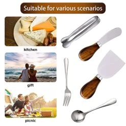 Charcuterie Accessories (20 Pcs), Cheese Spreaders For Charcuterie Board, Mini Serving Spoons, Forks And Mini Serving Tongs - Charcuterie Utensils For Butter, Cheese And Pastry Making -KitchenAid Shop 51kYCzoelFL