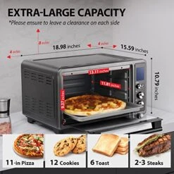 Toshiba Speedy Convection Toaster Oven Countertop With Double Infrared Heating, 10-in-1 With Toast, Pizza, Rotisserie, Larger 6-slice Capacity, 1700W, Black Stainless Steel, Includes 6 Accessories -KitchenAid Shop 51kdGhaEsvL