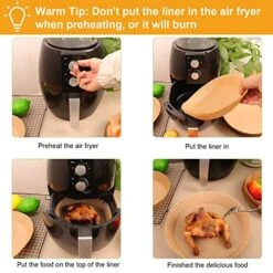 Air Fryer Liners Disposable, 50 PCS 6.3 Inch Air Fryer Parchment Paper Liners Nonstick Oil Resistant Waterproof Baking Paper Sheets Fryer Filter Paper For Air Fryer Microwave Oven Roasting -KitchenAid Shop 51ke3TiTUyL