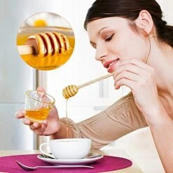 Honey Dipper Sticks, 50Pcs/set Household Wooden Mini Jam Honey Dipper Jar Dispensing Collecting Stirring Rod Stick(15cm / 5.9inch) -KitchenAid Shop 51kirg4DTFL