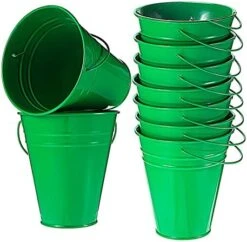 12 Pack Galvanized Buckets, Metal Bucket With Handle, 4.5 X 5 Inch, Tin,Green, Mini Round Flower Pot Plant Basket, Mini Toy Container, Kids Party Supplies For Candy Bars, Vase, Crafts, Favors -KitchenAid Shop 51kv6wTUmYL. AC