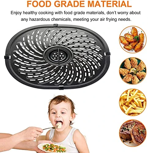 Air Fryer Grill Pan For Power XL Gowise 7QT Air Fryers,Nonstick Coating Crisper Plate,Air Fryer Replacement Parts,Air Fryer Rack,Air Fryer Accessories,Enamel Coating,Non-stick,Dishwasher Safe 6 Air Fryer Grill Pan For Power XL Gowise 7QT Air Fryers,Nonstick Coating Crisper Plate,Air Fryer Replacement Parts,Air Fryer Rack,Air Fryer Accessories,Enamel Coating,Non-stick,Dishwasher Safe - Image 4