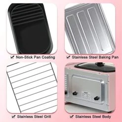 3 In 1 Breakfast Maker Station Toaster Oven With 30-Min Timer, Heat Selector Mode, 4-Cup Coffeemaker, Griddle, Toaster Oven, Pink -KitchenAid Shop 51l1Uhox5vL