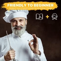 AOYOCO Meat Injector, 2oz 12pcs Injector Marinades For Meats With 3 Needles, Basting Brush And Cleaning Brushes, Dishwasher Safe Stainless Steel Flavor Injector For Meat With Ebook -KitchenAid Shop 51l5nx74oAL