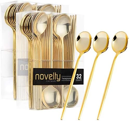 Novelty Modern Flatware, Cutlery, Disposable Plastic Dinner Forks Luxury Gold 64 Count 10 Novelty Modern Flatware, Cutlery, Disposable Plastic Dinner Forks Luxury Gold 64 Count - Image 8