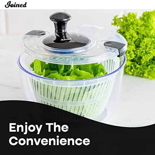Joined Salad Spinner With Drain, Bowl, And Colander - Quick And Easy Multi-Use Lettuce Spinner, Vegetable Dryer, Fruit Washer, Pasta And Fries Spinner - 3.7 Qt 4 Joined Salad Spinner With Drain, Bowl, And Colander - Quick And Easy Multi-Use Lettuce Spinner, Vegetable Dryer, Fruit Washer, Pasta And Fries Spinner - 3.7 Qt - Image 2