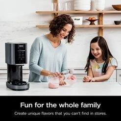 Ninja NC299AMZ CREAMi Ice Cream Maker, For Gelato, Mix-ins, Milkshakes, Sorbet, Smoothie Bowls & More, 7 One-Touch Programs, With (1) Pint Container & Lid, Compact Size, Perfect For Kids, Matte Black -KitchenAid Shop 51l9IJICxCL
