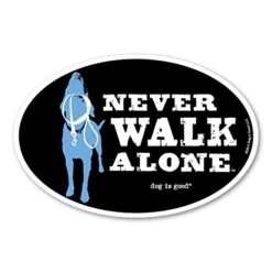 Is Good Oval Car Magnet Never Walk Alone - Great Gift For Dog Lovers, 4x6 Inches