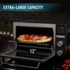 Quartz Heat Countertop Toaster Oven, Stainless Steel, Extra-Large Capacity, Black, Dark Gray