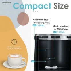 Milk Frother For Coffee，Electric Milk Frother And Steamer, Coffee Frother Electric,4 IN 1 Multifunction,milk Steamer And Warmer,Hot Cold Foam Dense Airy Foamer,matcha Latte Whisk Frother