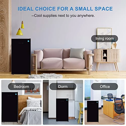 3.1 CU' Min Refrigerator, Compact Refrigerator, Small Refrigerator With Freezer, Black (FR 310 BK) 5 3.1 CU' Min Refrigerator, Compact Refrigerator, Small Refrigerator With Freezer, Black (FR 310 BK) - Image 3