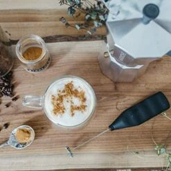 Milano Stove Top Espresso Maker (6 Espresso Cup Size 9.3 Oz) Silver, And Battery Operated Milk Frother Bundle For Lattes -KitchenAid Shop 51lOHAw31CL