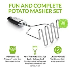 - Must-Have Potato Masher With Long Handle, Easy-to-Clean Stainless Steel Wire Head Masher Kitchen Tool, Includes A High Quality Vegetable Peeler