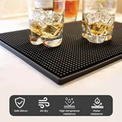 WISHMART | Black Bar Mats Set Of 2 (18x12 Inches) | Drying, Durable And Stylish Spill Mats For Bars, Restaurants, Coffee Shops, Bar Mats For Countertop And Table Top, Non-Spill & Non-Toxic Mats 14 WISHMART | Black Bar Mats Set Of 2 (18x12 Inches) | Drying, Durable And Stylish Spill Mats For Bars, Restaurants, Coffee Shops, Bar Mats For Countertop And Table Top, Non-Spill & Non-Toxic Mats -KitchenAid Shop 51lWoh9KhmL