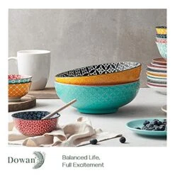 Large Serving Bowls, 9.5 Inch Fruit Salad Bowls, Decorative Serving Dishes For Entertaining, 70 OZ Pasta Bowls Set Of 2, Vibrant Color Ramen Bowls For Party, Mothers Day Gift, Home Decor -KitchenAid Shop 51lb1weEWvL