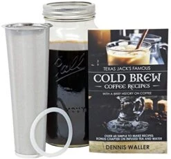 Ld Brew Coffee Maker Starter Kit - Half Gal Mason Jar | Stainless Filter Basket | Ceramic Burr Grinder | Half Pound Certified Organic Whole Bean Cold Brew Blend | Recipe & Instruction Book -KitchenAid Shop 51lckrlaTVL