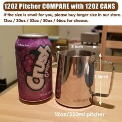 Milk Frothing Pitcher, 12oz 20oz 32oz 50oz 66oz Steaming Pitcher Stainless Steel Coffee Bar Espresso Machine Accessories, Cappuccino Barista Tools Milk Jug Steamer Frother Cup With Latte Art Pen -KitchenAid Shop 51ldpzuRwTL