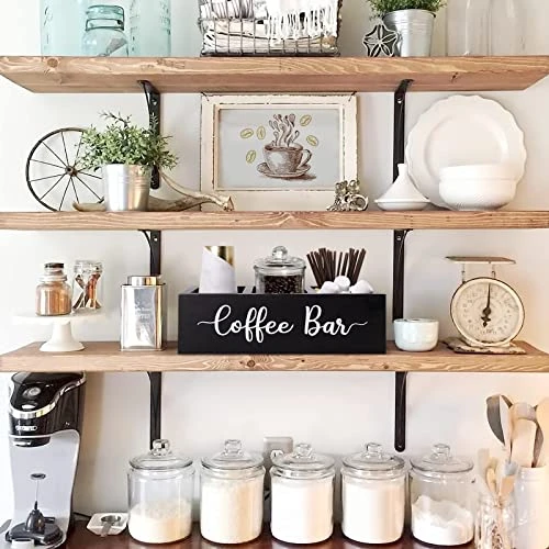 Zingoetrie Coffee Bar Wooden Box Coffee Station Organizer Coffee Bar Pod Holder Storage Accessories For Coffee Counter Farmhouse Kitchen Decor - Black 8 Zingoetrie Coffee Bar Wooden Box Coffee Station Organizer Coffee Bar Pod Holder Storage Accessories For Coffee Counter Farmhouse Kitchen Decor - Black - Image 6