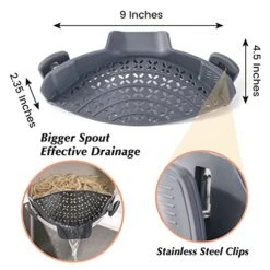 Pasta Strainer - Kitchen Gadgets Strainers And Colanders Silicone Strainer Clip On Strainer For Pots Kitchen Strainer For Meat Vegetables Fruit -KitchenAid Shop 51lk9r8hbTL