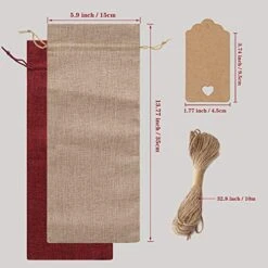 ING Burlap Wine Bags 20 Pcs Wine Bottle Bags Jute Wine Gift Bags With Tags And Ropes Wine Bottle Covers For Christmas Wedding Housewarming Engagement Wine Tasting Party Supplies (Black&Gray, 20) -KitchenAid Shop 51ln6CRBUWL