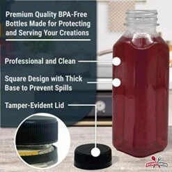 XL Professional Grade Empty 33 Oz Plastic Juice Bottles With Black Caps. 24 Pack For Orange, Apple, Cranberry And Other Fruit Juices, Smoothies Or Beverage Blends. Reusable PET Drink Juicing Container -KitchenAid Shop 51lpLnd04uL