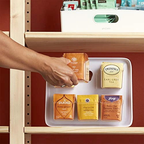 TeaStand Tea Bag Organizer With Clear Removable Bins, Cabinet Or Pantry Storage Caddy, 120-Bag 4 TeaStand Tea Bag Organizer With Clear Removable Bins, Cabinet Or Pantry Storage Caddy, 120-Bag - Image 2