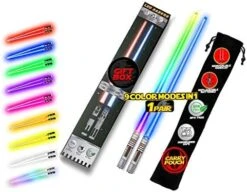 LIGHTSABER CHOPSTICKS LIGHT UP STAR WARS LED Glowing Light Saber Chop Sticks REUSABLE Sushi Lightup Sabers Removable Handle Dishwasher Safe 8 Color Modes 1 Pair 15 LIGHTSABER CHOPSTICKS LIGHT UP STAR WARS LED Glowing Light Saber Chop Sticks REUSABLE Sushi Lightup Sabers Removable Handle Dishwasher Safe 8 Color Modes 1 Pair -KitchenAid Shop 51lyerZITPL. AC