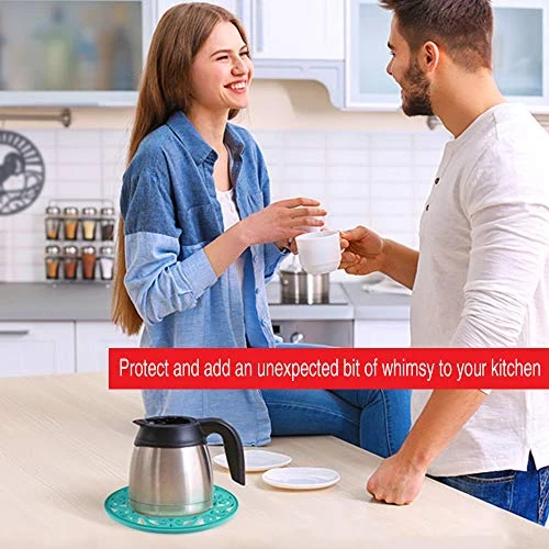 Silicone Trivet For Hot Dishes, Pots & Pans - Decorative Non Slip Mat Comes In 3 Different Country Designs - Protective Pads For Kitchen Counter (7.5 Inch Round, Set Of 3, Black) 6 Silicone Trivet For Hot Dishes, Pots & Pans - Decorative Non Slip Mat Comes In 3 Different Country Designs - Protective Pads For Kitchen Counter (7.5 Inch Round, Set Of 3, Black) - Image 4