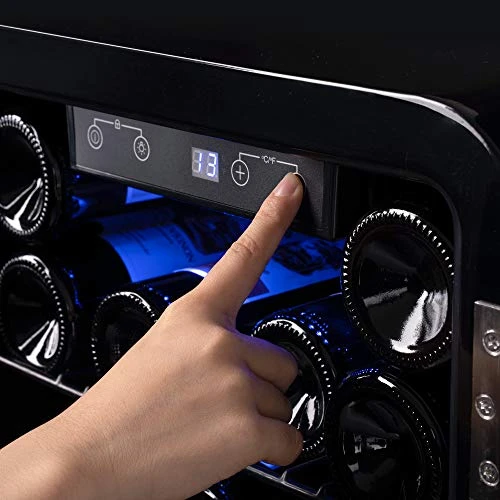 24 Bottle 26.8" Freestanding Wine Cellar, Low Noise Fast Cooling Wine Cooler Refrigerator With Upgraded Compressor & Digital Control For Red Wine & Drink, Tempered Glass Door (Black) 4 24 Bottle 26.8" Freestanding Wine Cellar, Low Noise Fast Cooling Wine Cooler Refrigerator With Upgraded Compressor & Digital Control For Red Wine & Drink, Tempered Glass Door (Black) - Image 2