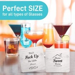 Funny Coasters For Drinks Absorbent With Holder - 6 Pcs Novelty Gifts Set - 6 Sayings - Unique Present For Friends, Men, Women, Housewarming, Birthday, Living Room Decor, White Elephant, Holiday Party 11 Funny Coasters For Drinks Absorbent With Holder - 6 Pcs Novelty Gifts Set - 6 Sayings - Unique Present For Friends, Men, Women, Housewarming, Birthday, Living Room Decor, White Elephant, Holiday Party -KitchenAid Shop 51mKGWQX1ZL