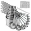 Measuring Cups And Spoons Set, 18/8 Stainless Steel Measuring Cups And Spoons With Leveler And Enquivalents, Kitchen Metal Measuring Cups, 1/8 2/3 3/4 Cup Baking Dry Measuring Cups Set Of 19 -KitchenAid Shop 51mLGhF99eL