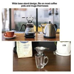 Ur Over Coffee Dripper,RealPero Coffee Filter Stainless Steel Paperless And Reusable,Professional Drip Brew Coffee Cone Strainer,Update Double Micro Mesh Filter With Cup Stand,1-2 Cup 12 Ur Over Coffee Dripper,RealPero Coffee Filter Stainless Steel Paperless And Reusable,Professional Drip Brew Coffee Cone Strainer,Update Double Micro Mesh Filter With Cup Stand,1-2 Cup -KitchenAid Shop 51mOGZVvNmL