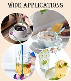 9 Pcs Flower Spoon Coffee Teaspoon Set, ESRISE Stainless Steel Tea Spoon Dessert Spoon, Cute Demitasse Scoop For Stirring Drink Mixing Milkshake Jam (Multi) -KitchenAid Shop 51mRUgVDZML