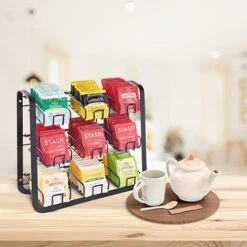 NHZ Tea Bag Holder Stainless Steel 3 Tier, Tea Holder For Tea Bags Organizer Over 180 Tea Bags. Tea Bags Storage Cabinet And Counter, Wall Mount Available. -KitchenAid Shop 51mW8zBpbSL