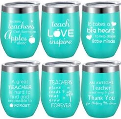 6 Pieces Thank You Gift Idea For Teachers, Teacher Graduation Appreciation Coffee Mug For Women Men Preschool Elementary Teacher, 12oz Wine Tumbler And Lids Straws Brushes (Simple Purple) 17 6 Pieces Thank You Gift Idea For Teachers, Teacher Graduation Appreciation Coffee Mug For Women Men Preschool Elementary Teacher, 12oz Wine Tumbler And Lids Straws Brushes (Simple Purple) -KitchenAid Shop 51mXOc6ObL. AC