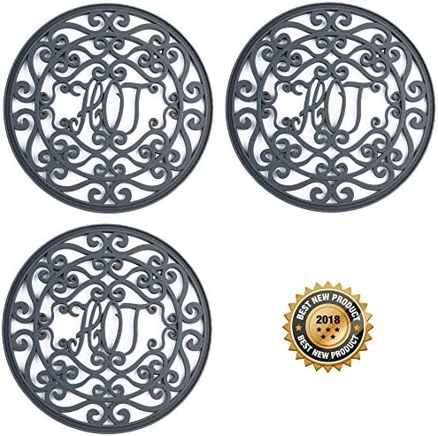 Silicone Trivet For Hot Dishes, Pots & Pans - Decorative Non Slip Mat Comes In 3 Different Country Designs - Protective Pads For Kitchen Counter (7.5 Inch Round, Set Of 3, Black) 7 Silicone Trivet For Hot Dishes, Pots & Pans - Decorative Non Slip Mat Comes In 3 Different Country Designs - Protective Pads For Kitchen Counter (7.5 Inch Round, Set Of 3, Black) - Image 5