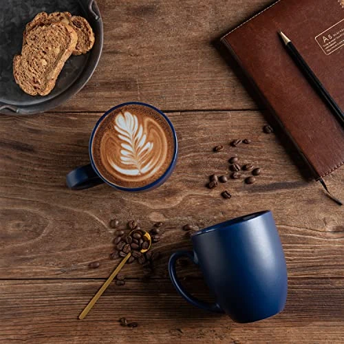 16oz Coffee Mugs Set Of 6, Large Ceramic Coffee Mugs For Men, Women, Dad, Mom, Modern Coffee Mugs With Handle For Tea,Latte,Cappuccino,Cocoa. Dishwasher&Microwave Safe, Matte Blue 6 16oz Coffee Mugs Set Of 6, Large Ceramic Coffee Mugs For Men, Women, Dad, Mom, Modern Coffee Mugs With Handle For Tea,Latte,Cappuccino,Cocoa. Dishwasher&Microwave Safe, Matte Blue - Image 4