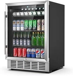Wine And Beverage Refrigerator, 24 Inch Dual Zone Wine Fridge With Safety Locks, Under Counter Wine Cooler Beer Fridge Built-In Or Freestanding, Holds 20 Bottles And 57 Cans (Glass Door & Foam Door) -KitchenAid Shop 51mmMYtu3JL. AC