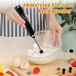 Immersion Electric Hand Blender,Milk Frother Handheld,,Usb Charging Wireless Mini Mixer With Variable Speeds, 3-Speed Adjustable Mini Frother For Cappuccino Latte Coffee Egg -KitchenAid Shop 51mqnV87EBL