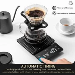 Digital Coffee Scale With Timer, MEIYA Food Scale For Food Ounces And Grams, High Accuracy 3000g/0.1g Pour Over Drip Espresso Scale For Baking Cooking, Upgrade USB Charging, Including Batteries, Black -KitchenAid Shop 51mx3wM0umL