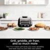 Ninja IG601 Foodi XL 7-in-1 Indoor Grill Combo, Use Opened Or Closed, Air Fry, Dehydrate & More, Pro Power Grate, Flat Top Griddle, Crisper, Black, 4 Quarts -KitchenAid Shop 51n3iWl03uL