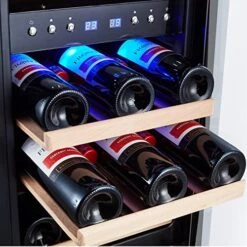 15 Inch Wine Fridge With Digital Memory Temperature Control, Dual Zone 30 Bottle Wine Cooler Refrigerator With Upgraded Compressor Fits Large Bottles Low Noise Tempered Glass Door Safety Lock 12 15 Inch Wine Fridge With Digital Memory Temperature Control, Dual Zone 30 Bottle Wine Cooler Refrigerator With Upgraded Compressor Fits Large Bottles Low Noise Tempered Glass Door Safety Lock -KitchenAid Shop 51n7fxnqEmL