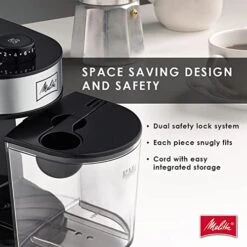 Melitta Molino Flat Burr Coffee Grinder | Whole Bean Grinder | Easy Clean & Assembly | Safety Lock Feature | Capacity: 8 Oz (225 G)/14 Cups 10 Melitta Molino Flat Burr Coffee Grinder | Whole Bean Grinder | Easy Clean & Assembly | Safety Lock Feature | Capacity: 8 Oz (225 G)/14 Cups -KitchenAid Shop 51nMPOq4mnL