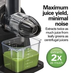 Hamilton Beach 67951 Cold Press Masticating Juicer Machine, Slow And Quiet Action, Juice Fruits & Vegetables, BPA Free, Easy Clean, 150 Watts, Silver -KitchenAid Shop 51nNsawlBJS