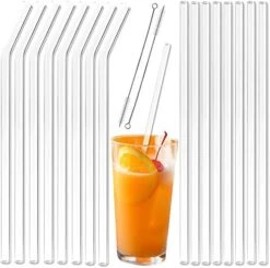 Reusable Glass Straws Assortment, 9 Inches, Eco Friendly With Brush (16 Pack Clear) -KitchenAid Shop 51nOihhRygL. AC