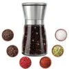 Manual Salt And Pepper Grinder, Spice Mill With Stainless Steel Lid, Ceramic Black Peppercorn Grinder With Adjustable Coarseness, 160ML Refillable Glass Sea Salt Shaker Body -KitchenAid Shop 51nQ2LrJU8L