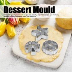 Cake Printing Pastry Mold, 4Pcs Dessert Mould Cake Printing Pastry Mold Biscuit Dessert Maker Waffle Model Set Baking Accessories, Flower Butterfly Star Shape -KitchenAid Shop 51nU7GGFc5L