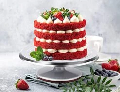 12 Inch Cake Turntable Cake Decorating Kit Supplies, 7 Pcs Baking Supplies Aluminium Alloy Revolving Cake Decorating Stand, With 3 Icing Smoother, Icing Spatula, Silicone Spatula, Cake Cutter -KitchenAid Shop 51nUPL3IpOL